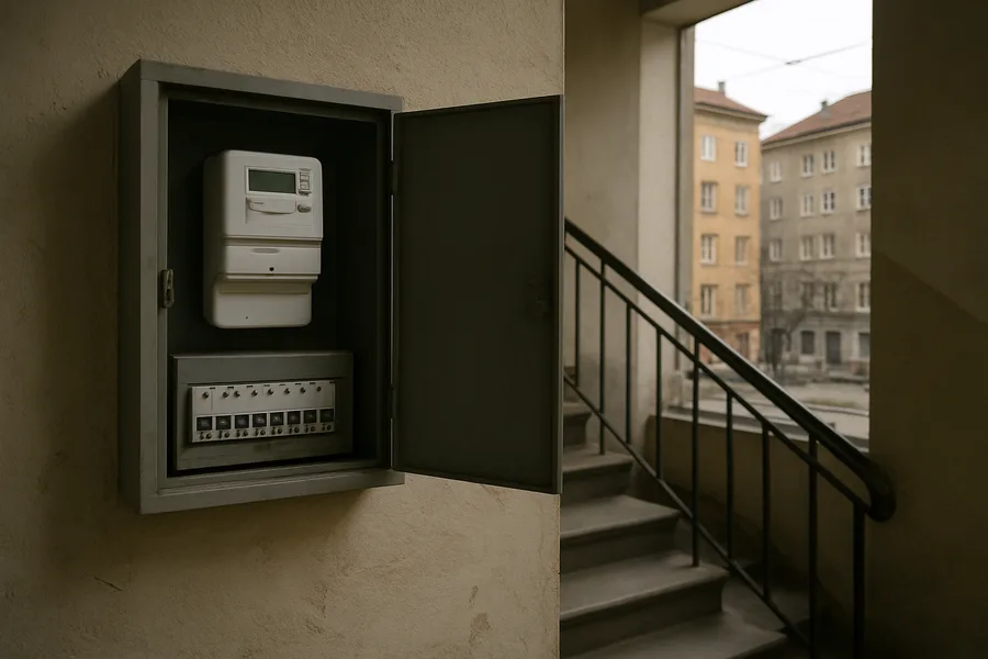 Brojilo struje u ormariću na stubištu - Zagreb