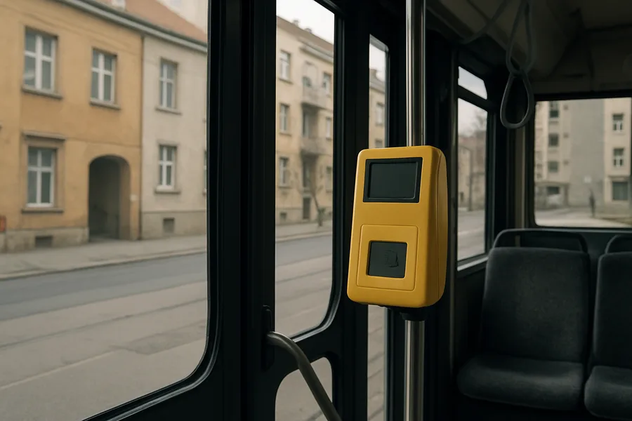 Validator karata pokraj vrata u autobusu - Zagreb